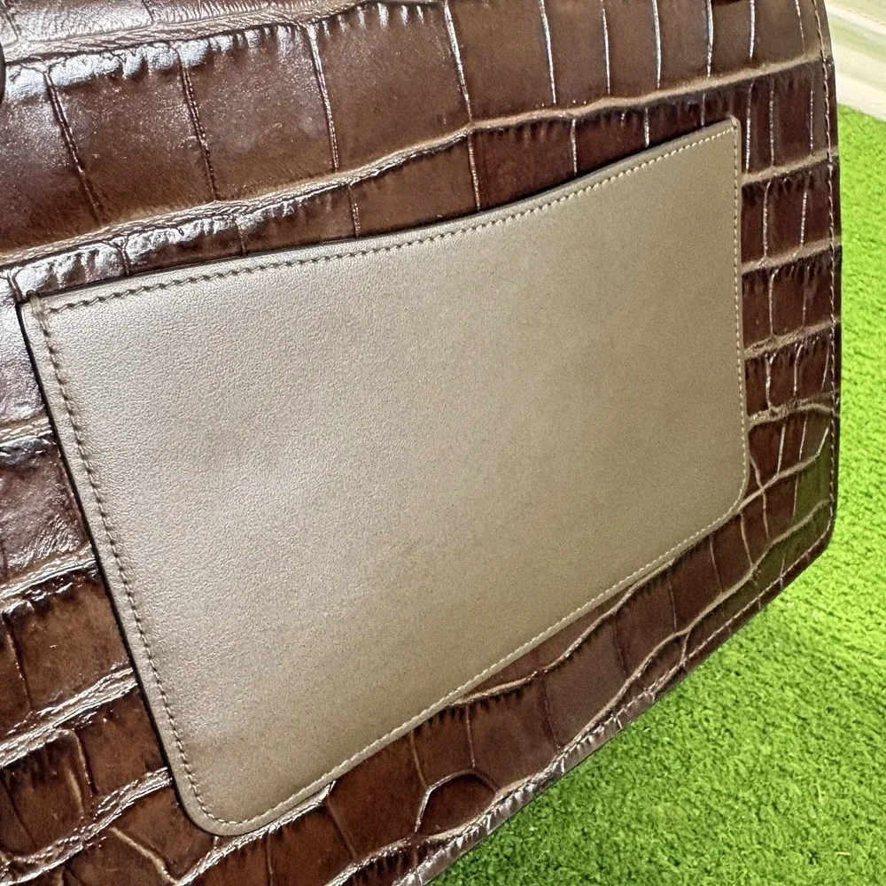 Leather Coach‎ Purse Crocodile Embossed Parker 32 Bag No Strap EUC Designer